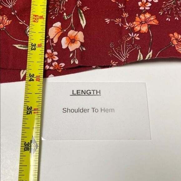 NWT Old Navy Red Fall Floral Short Flutter Sleeve Dress Women's Size XS - Picture 11 of 12